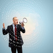 Businessman with megaphone
