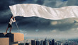 Businesswoman holding white flag