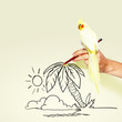 Photo: Parrot sitting on hand Parrot sitting on hand