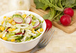 Vegetable salad with soy sauce.