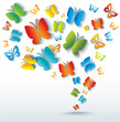 Abstract background with butterflies.