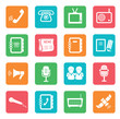 Set of communication icons. Color buttons.