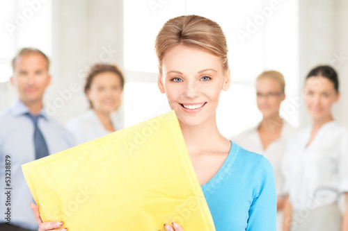 Photo: businesswoman with parcel businesswoman with parcel