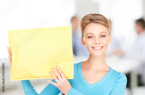 Photo: businesswoman with parcel businesswoman with parcel
