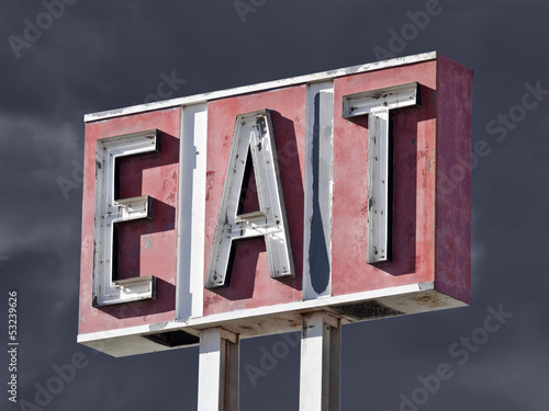 Photo: Retro Eat Sign Thunderstorm Retro Eat Sign Thunderstorm