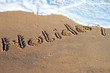Beach and the word holiday