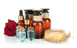 Spa composition with aroma oils isolated on white