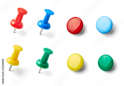 Photo: push pin thumbtack paper clip office business push pin thumbtack paper clip office business