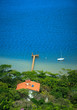 small houses near lagoon