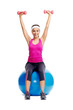 Photo: healthy dumbbell woman healthy dumbbell woman