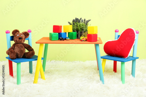 Photo: Modern child's room with equipment and toys Modern child's room with equipment and toys