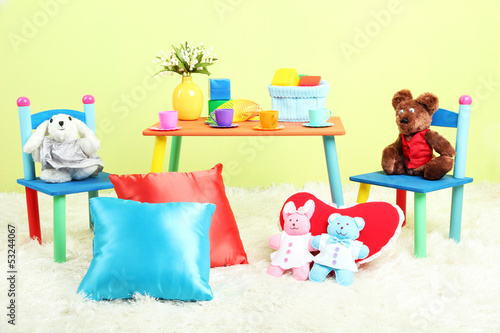 Photo: Modern child's room with equipment and toys Modern child's room with equipment and toys