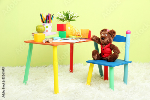 Photo: Modern child's room with equipment and toys Modern child's room with equipment and toys