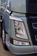 close-up on a headlight of new truck