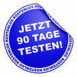 3D Aufkleber - Jetzt 90 Tage testen blau