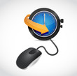 Illustration: watch sign and mouse illustration design watch sign and mouse illustration design