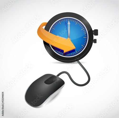 Illustration: watch sign and mouse illustration design watch sign and mouse illustration design