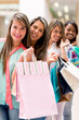 Group of shopping friends