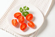 Halved plum tomatoes