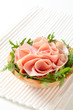 Foto: Rocket salad and sliced ham Rocket salad and sliced ham