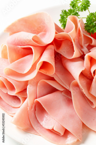 Photo: Thinly sliced ham Thinly sliced ham