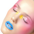 Make-up cosmetics Closeup portrait of beautiful woman