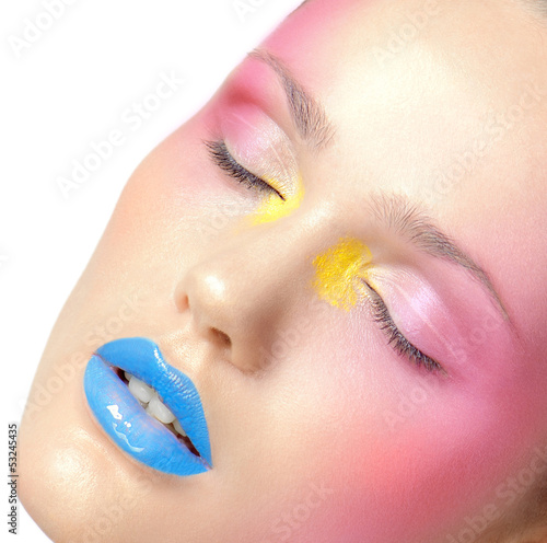 Photo: Make-up cosmetics Closeup portrait of beautiful woman Make-up cosmetics Closeup portrait of beautiful woman