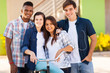 group of high school students outdoors