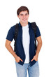 Foto: high school boy posing on white background high school boy posing on white background