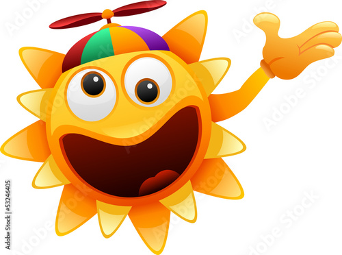 Vector: happy sun character funny happy sun character funny
