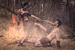 caveman and cavewoman