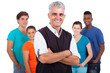 Foto: middle aged teacher and high school students middle aged teacher and high school students