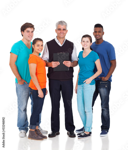 Photo: high school teacher and students high school teacher and students