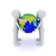 Illustration: world in hand world in hand