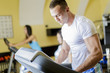 Young man training in the gym