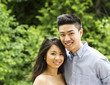 Young Adult Couple holding each outdoors