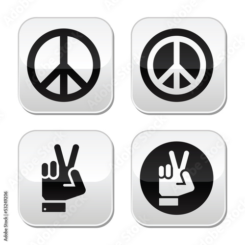Vector: Peace, hand gesture vector buttons set Peace, hand gesture vector buttons set