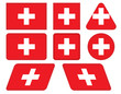 Vektor: set of buttons with flag of Switzerland set of buttons with flag of Switzerland