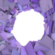 Illustration: circular abstract purple spiked shape on white circular abstract purple spiked shape on white
