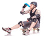 Trink Pause auf dem Snakeboard