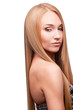 Woman with Straight Long blond Hair