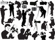 illustration with photographers and equipment