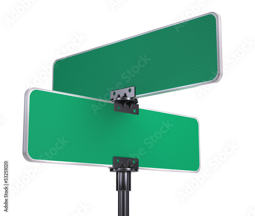 Illustration: blank road signs isolated on white blank road signs isolated on white