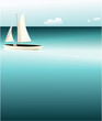 Summer background with sea and boat