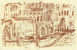 Hand drawn picture of Venice, Grand Canal, San Stae