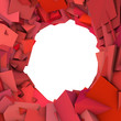Illustration: circular abstract pink red spiked shape on white circular abstract pink red spiked shape on white