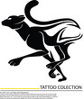 Black and white lion front view with wings emblem