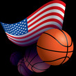 Vector: Flag of United States with basketball Flag of United States with basketball