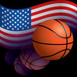 Vector: Flag of United States with basketball Flag of United States with basketball