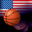 Vector: Flag of United States with basketball Flag of United States with basketball
